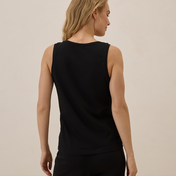 Pact Womens Luxe Black Tank Top Med EUC Organic - Picture 5 of 6